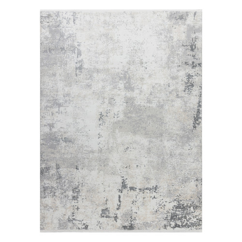 RUGSX Tapis moderne DUKE 51378 crème   gris - Béton, pierre structuré, très doux, franges 160x220 cm