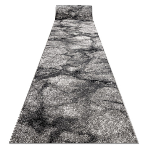 Tapis RUGSX Tapis de couloir SILVER Marble marbre gris 120cm 120x960 cm