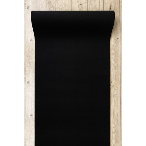 Tapis TAPIS DE COULOIR ANTIDÉRAPANT RUMBA couleur unique noir 60 cm 60x940 cm