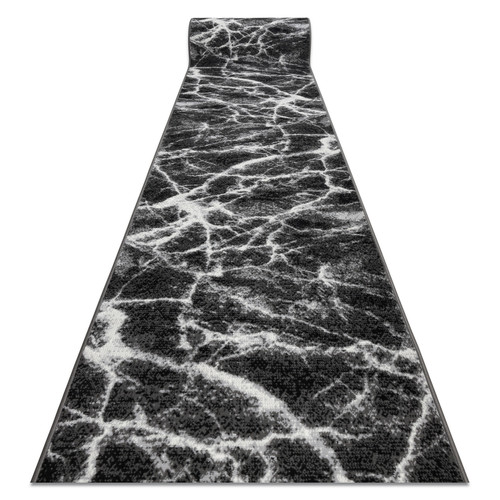 RUGSX - TAPIS DE COULOIR BCF MORAD Marmur Marbre anthracite   noir 100 cm 100x400 cm RUGSX  - Maison Gris