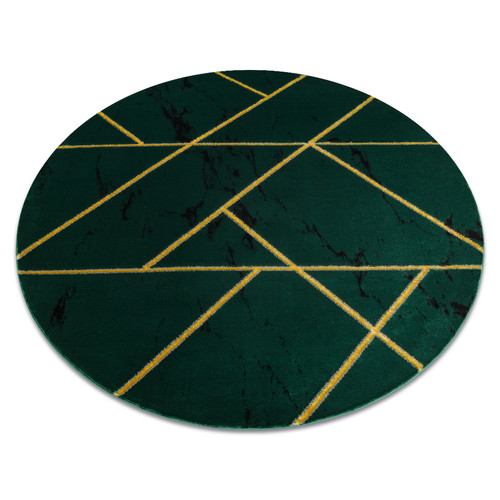 RUGSX - Tapis EMERALD exclusif 1012 cercle - glamour, élégant marbre, géométrique bouteille verte   or cercle 160 cm RUGSX  - Décoration