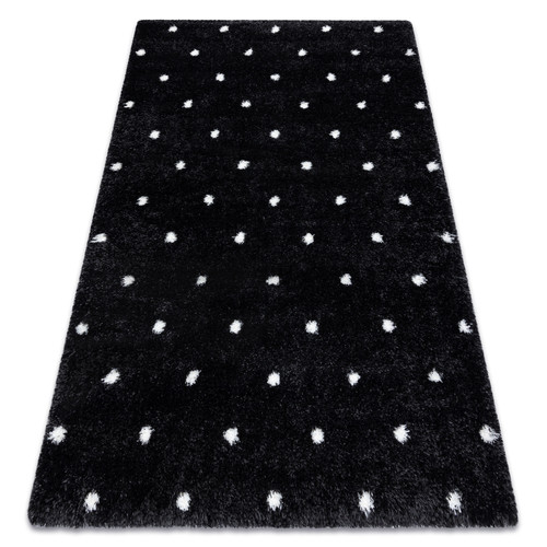 RUGSX - Tapis FLUFFY 2370 shaggy points - anthracite   blanc 140x190 cm RUGSX  - Tapis