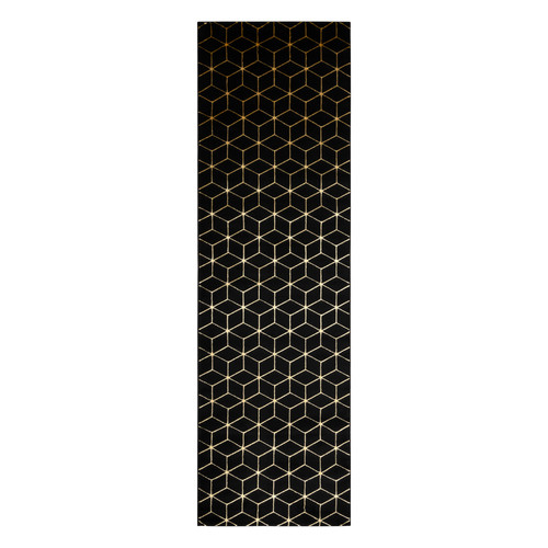 RUGSX Tapis, le tapis de couloir GLOSS moderne 409C 86 cube élégant, glamour, art deco noir   or 80x250 cm