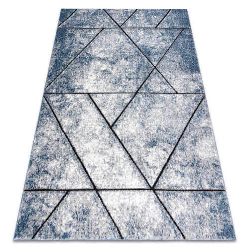 RUGSX - Tapis moderne COZY 8872 Wall, géométrique, triangles - Structural deux niveaux de molleton bleu 240x330 cm RUGSX - Maison Bleu petrole