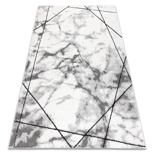 RUGSX - Tapis moderne COZY Lina, géométrique, marbre - Structural deux niveaux de molleton gris 80x150 cm RUGSX  - Tapis Gris