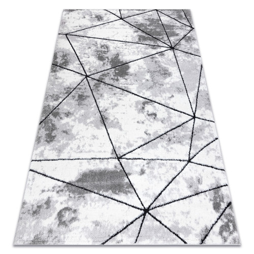 RUGSX - Tapis moderne COZY Polygons, géométrique, triangles - Structural deux niveaux de molleton gris 140x190 cm RUGSX  - Tapis Gris