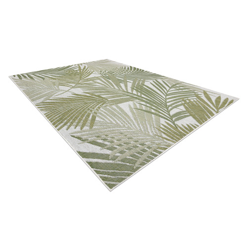RUGSX Tapis SIZAL SION Feuilles de palmier, tropical 2837 tissé à plat ecru   vert 180x270 cm