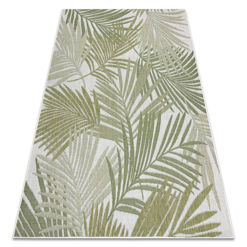 RUGSX - Tapis SIZAL SION Feuilles de palmier, tropical 2837 tissé à plat ecru   vert 200x290 cm RUGSX  - Feuilles de palmier