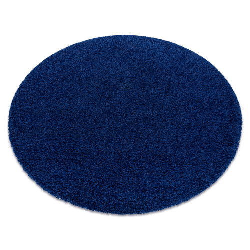 RUGSX - Tapis SOFFI Cercle shaggy 5cm bleu foncé cercle 120 cm RUGSX  - Maison Bleu petrole