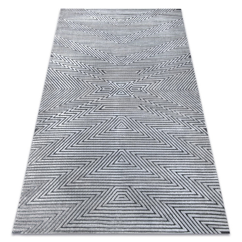 RUGSX - Tapis Structural SIERRA G5013 tissé à plat gris - ZIGZAG, ethnique 120x170 cm RUGSX  - Tapis ethnique Tapis