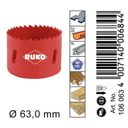 Ruko RUKO 106063 Scie-cloche bi-métal 63 mm
