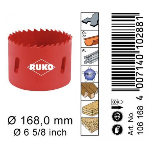 Ruko RUKO 106168 Scie-cloche bi-métal 168 mm