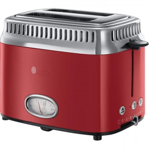 Russell Hobbs - Grille Pain - Toaster Electrique RUSSELL HOBBS 21680-56 -  Retro - 2 fentes - 1300 W - Rouge - Grille-pain rouge Grille-pain