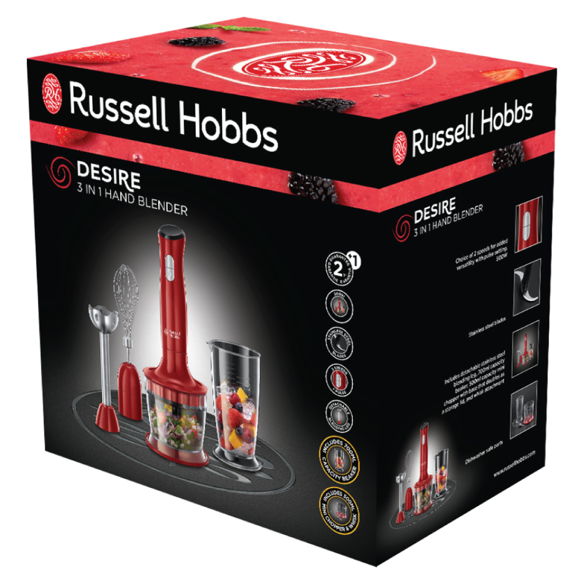russell hobbs russell hobbs 24700-56 mixeur batteur à main rouge 500 w  rouge