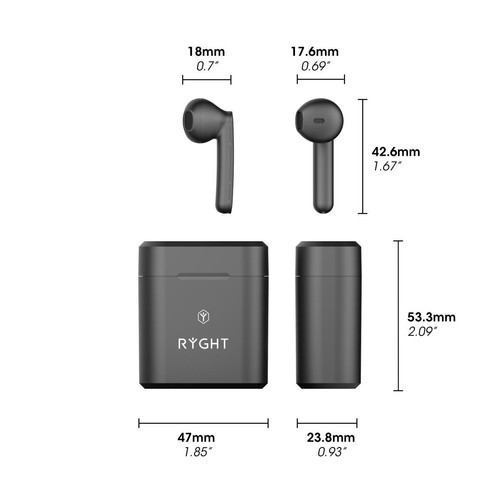 Ecouteurs intra-auriculaires RYGHT JAM - Ecouteurs sans fil bluetooth Kit Main Libre True Wireless Earbuds pour "GOOGLE Pixel 6" (NOIR)
