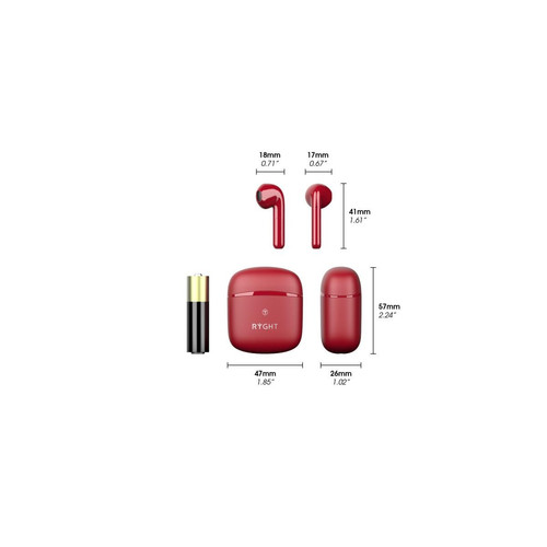 Ecouteurs intra-auriculaires RYGHT WAYS - Ecouteurs Sans fil Bluetooth avec boitier semi-intra True Wireless Earbuds pour "SAMSUNG Galaxy Z Fold3" (ROUGE)