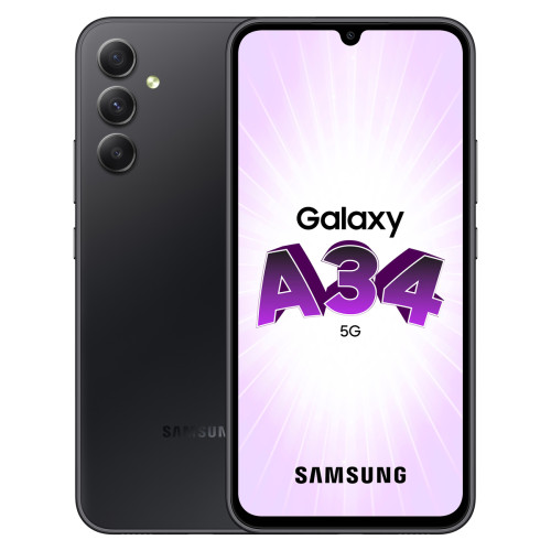 Samsung - Galaxy A34 - 5G - 4/128 Go - Graphite - Fête des mères - Maman High-Tech