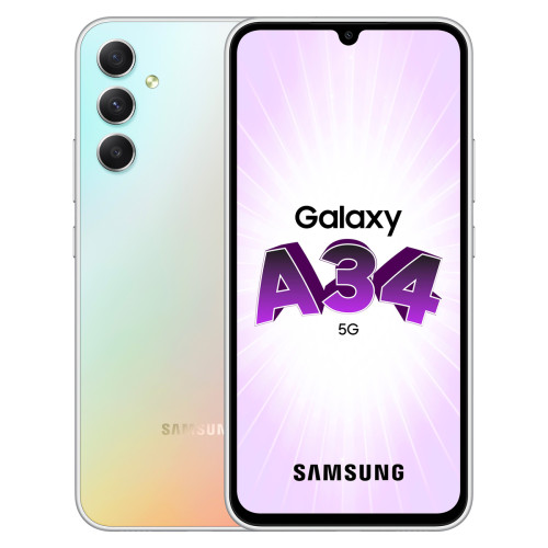 Samsung - Galaxy A34 - 5G - 4/128 Go -  Argenté - Bonnes affaires Samsung Galaxy