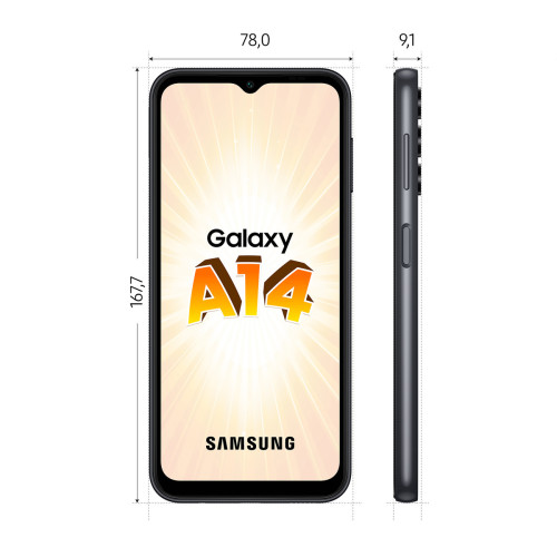 Samsung Galaxy A14 - 4G - 4/64 Go -  Graphite