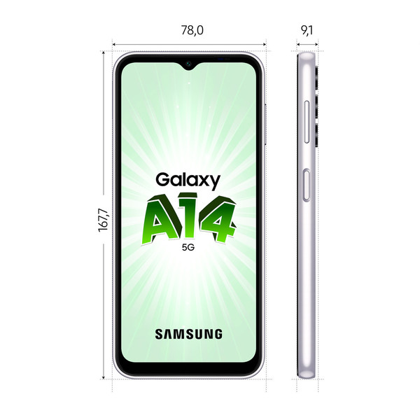 Samsung Galaxy A14 - 5G - 4/128 Go - Silver