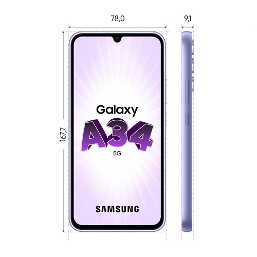 Samsung Galaxy A34 - 5G - 4/128 Go - Lavande