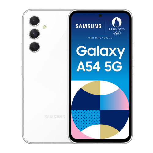 Samsung - Galaxy A54 - 5G - 8/128 Go - Blanc Samsung  - Smartphone Android