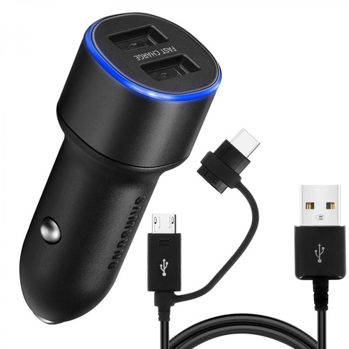Samsung - Chargeur Allume-cigare Samsung Original Fast Charge Câble USB 1.5m Noir Samsung  - Chargeur allume cigare Chargeur Voiture 12V