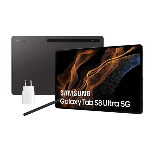 Samsung - Tablette Samsung Galaxy Tab S8 Ultra 5G 8GB 128GB 14,6" 8 GB RAM 128 GB Noir 14.6" Samsung  - Tablette tactile