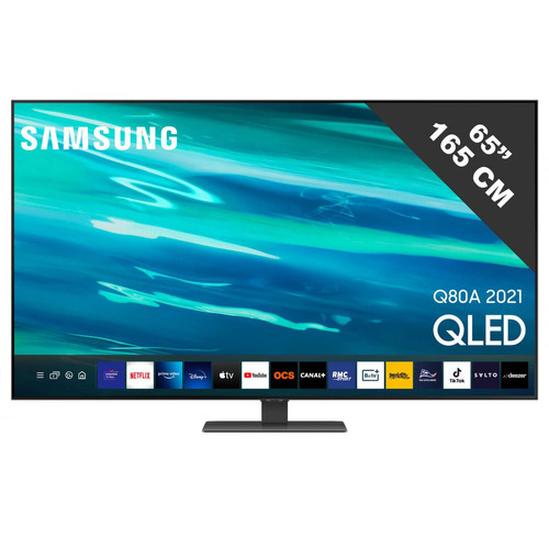 Samsung - SAMSUNG QE65Q80A - TV QLED UHD 4K - 65'' (163cm) - dalle 100Hz - compatible HDMI 2.1 - Smart TV - 4xHDMI - Classe G - TV, Télévisions 65 (165cm)