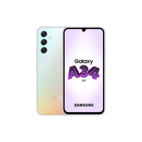 Samsung - Galaxy A34 - 5G - 8/256 Go - Silver Samsung   - Samsung Galaxy A34 et A54