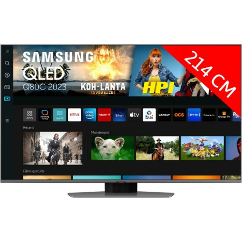 Samsung - TV QLED 4K 214 cm TQ85Q80C QLED 4K 2023 Samsung  - Idées cadeaux pour Noël TV, Home Cinéma