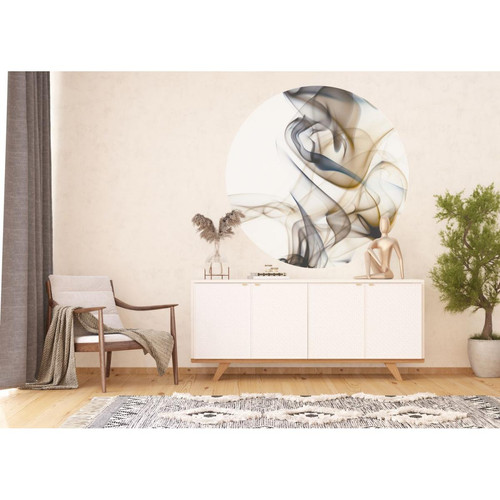 Décoration chambre enfant Sanders & Sanders papier peint panoramique rond adhésif motif figurativ blanc, beige et gris