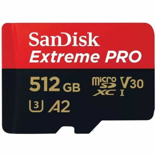 Carte SD Sandisk Carte Mémoire SanDisk Extreme Pro microSDXC 512Go Class 10 UHS-I U3 V30 200MB/S 140MB/S A2 C10