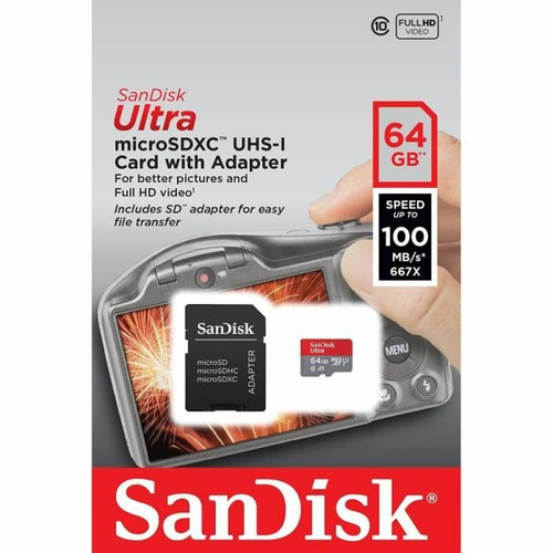 Carte SD Carte mémoire SDHC SanDisk SDSQUAR-064G-GN6IA 64 Go - Classe 10