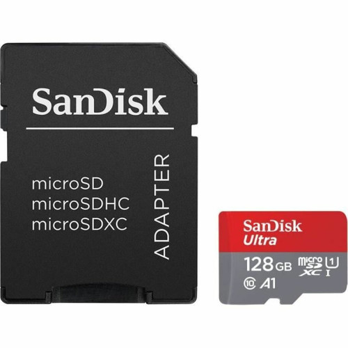 Carte SD Sandisk SanDisk Ultra 128 Go microSDXC Carte Mémoire + Adaptateur SD. Vitesse de Lecture Allant jusqu'à 120MB-S, Classe 10, UHS-I, homo A62