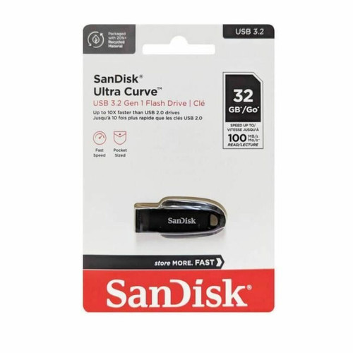 Clés USB 5 x Clé USB SanDisk Ultra Curve 32Go USB 3.2 Gen1 100MB/s SDCZ550-032G-G46 Flash Drive (paquet de cinq)