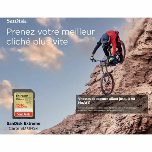 Sandisk - Carte mémoire SD SDXC SanDisk Extreme 128Go SDHC Memory Card 180MB/S 90MB/S UHS-I Class 10 U3 Sandisk  - Sandisk
