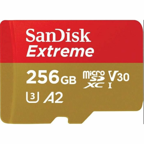 Carte SD Sandisk Carte micro SDXC Extreme SanDisk 256 Go pour le mobile gaming A2 160 MB/s 90MB/s UHS-I, U3, V30