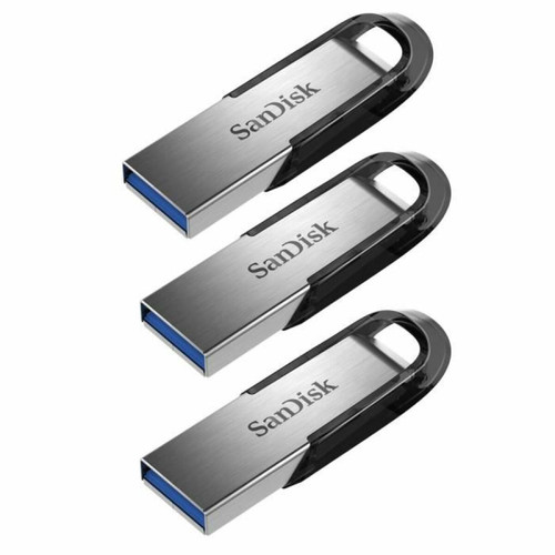 Clés USB Sandisk Lot de 3 SANDISK Clé USB Ultra Flair 64Gb USB 3.0 Gris