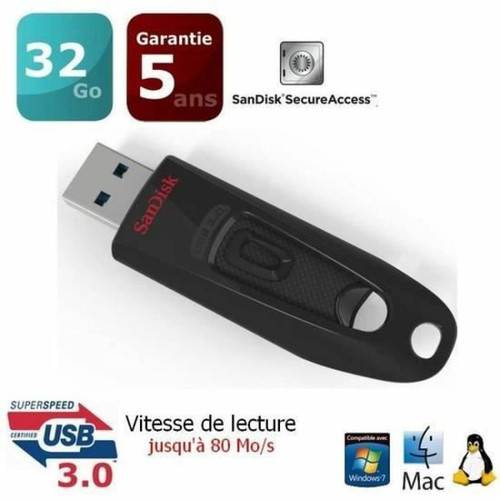 Sandisk - SANDISK Clé USB Ultra - 32Gb - 3.0 Sandisk  - Clés USB 32 Go Clés USB