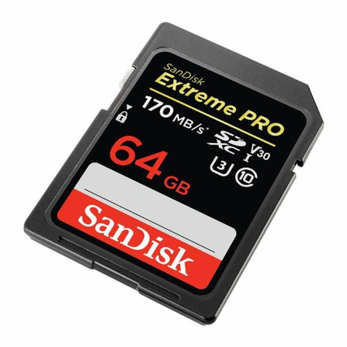 Sandisk SanDisk SD Carte Mémoire 64Go Extreme Pro SDHC SDXC UHS-I Classe 10 170M-S Noir -Zeling Bon Marché