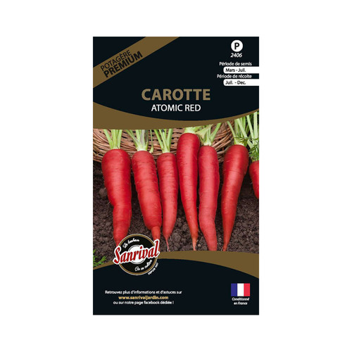 Sanrival - Graines potagères premium carotte Atomic red Sanrival  - Graine Carotte