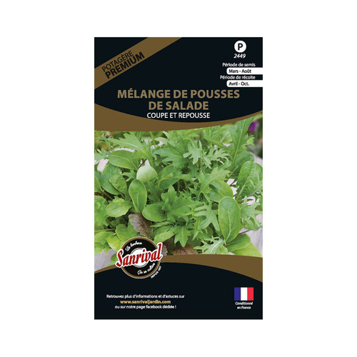 Sanrival - Graines potagères premium mélange de pousses de salade Coupe et repousse Sanrival - Jardinerie