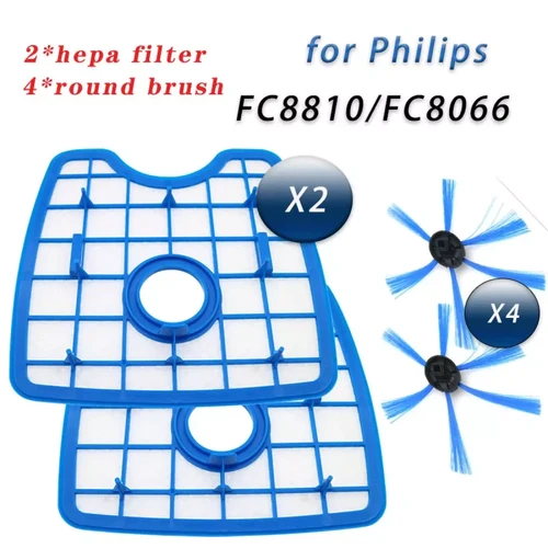 Sans Marque - Accessoires pour Robot de balayage Philips FC8066 FC8820 FC8810, 4 brosses rondes et 2 filtres, 6 pièces/ensemble Sans Marque  - Le meilleur de nos Marchands