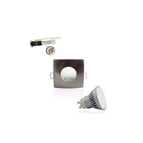 Sans Marque - Kit Spot LED GU10 étanche 6W carré aluminium lumière 50W blanc neutre 4100K Sans Marque  - Luminaires Gris
