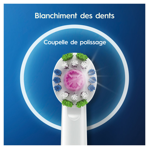Brosse à dents électrique Tête de rechange 3D White Whitening Clean Oral-B 109143005 (2 pcs) Blanc 2 Unités