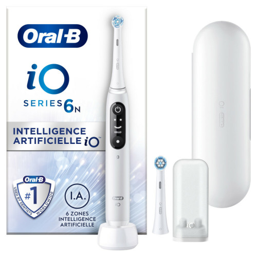 Oral-B - Oral-B iO 6N - Avec Etui de Voyage - Blanche - Brosse À Dents Électrique connectée Oral-B  - Electroménager connecté