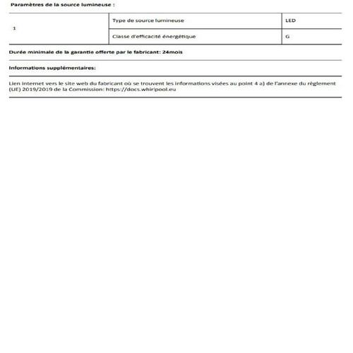 Congélateur Congélateur intégrable WHIRLPOOL AFB18401 209L