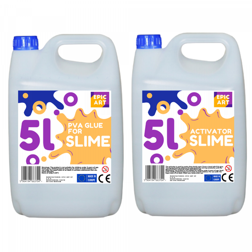 Sans Marque - Activateur liquide, 5L pour Slime, 5000 ml + Colle transparente PVA, 5L pour Slime, 5000 ml - Epic Art Poland - Colle & adhésif