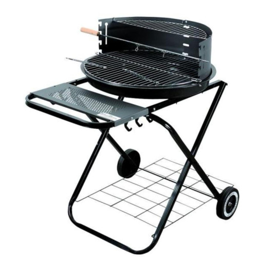 Sans Marque - Barbecue rond à roulettes 54 cm charbon jardin Master Grill MG925 Sans Marque - Barbecue Pliable Barbecues